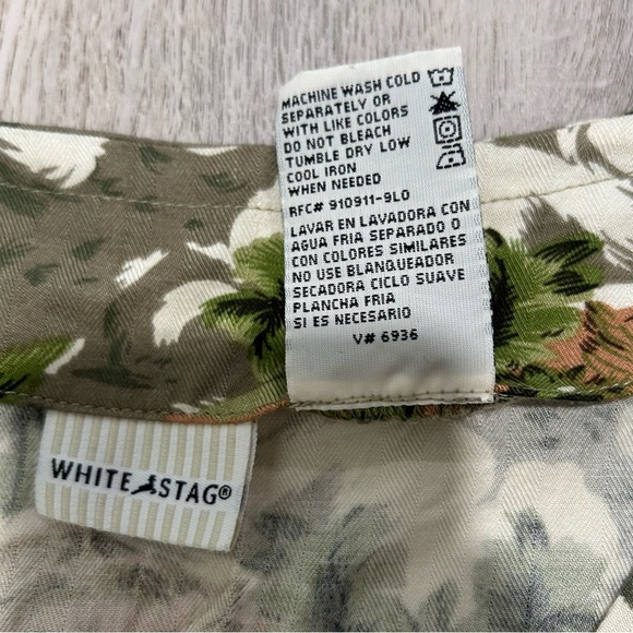 Vintage 90s Y2K White Stag Sleeveless Button Up Top Floral Hawaiian Size XL - Picture 5 of 6